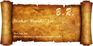 Budur Renáta névjegykártya